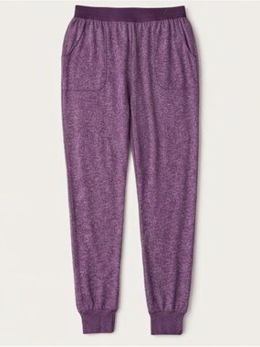PINK Victorias Secret Cozy Jogger Sleep Pants w/ Pockets Heathered Purple Small